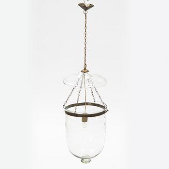 A glass hanging light, ealry 20th Century.