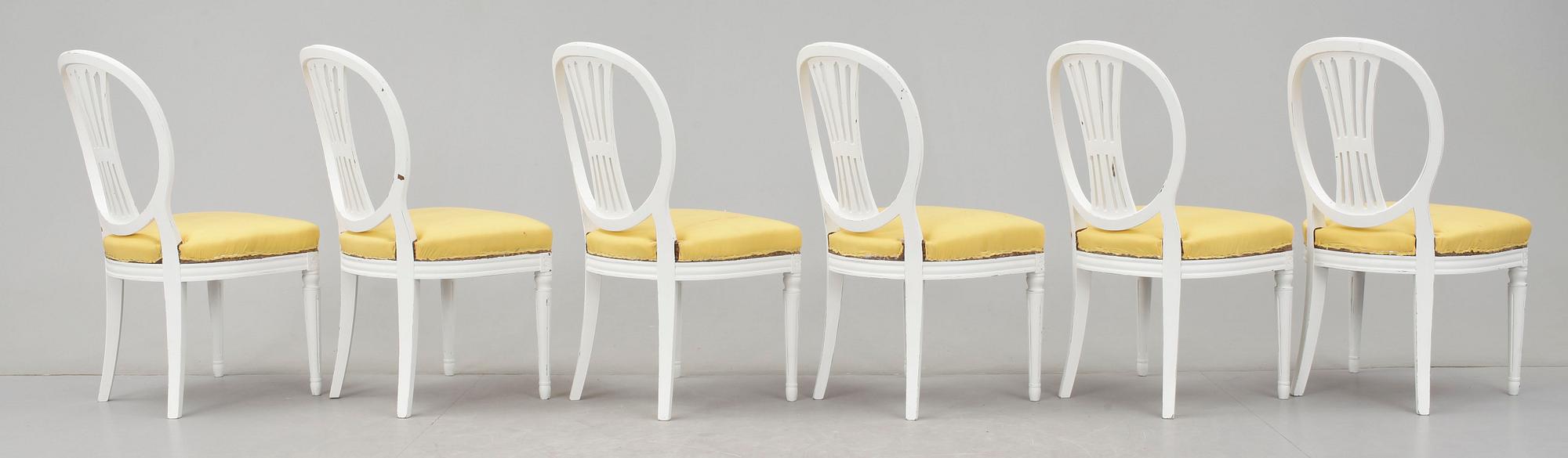 STOLAR, 6 st, gustaviansk stil, 1900-tal.