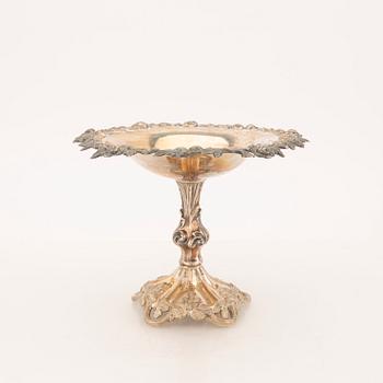 A Swedish 19th century sivler bowl on stand mark of G Möllenborg Stockholm 1856 weight 328 grams.