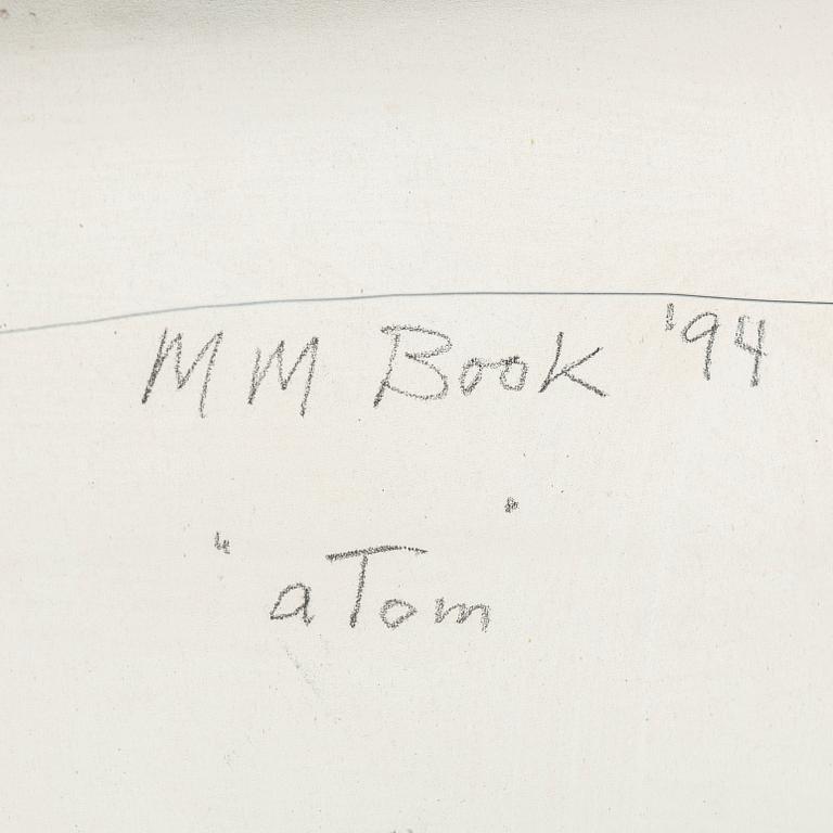 MAX MIKAEL BOOK, mixed media on canvas, signed and dated -94 verso.