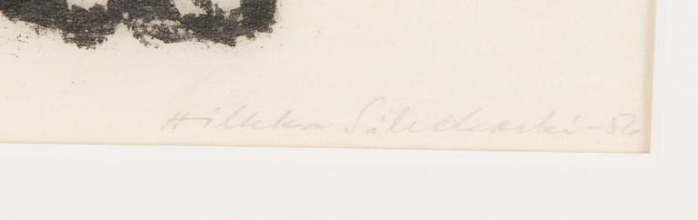 HILKKA SILVEKOSKI, 2 kpl puupiirroksia, signeeratut ja päivätyt -52/-56.