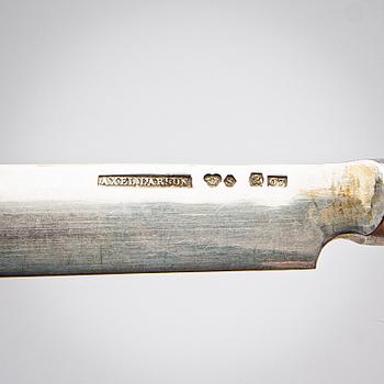 Silverbestick, 108 delar, "Svensk Spetsig", Axel Larsson, Helsingborg, 1900-talets första hälft.