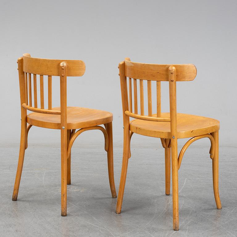 Six beech chairs, mid 20rh Century.