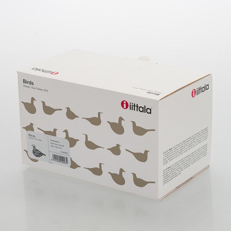 Oiva Toikka, a 'Summer Grouse' glass bird, signed O. Toikka Nuutajärvi.