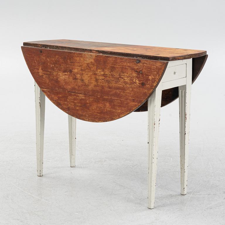 A Gustavian style drop leaf table, 19th Century.