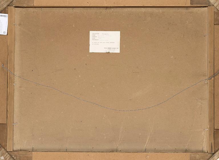 ÉMILE BERNARD. Olja på pappannå. Signerad Émile Bernard. Etikett á tergo med certifikat från Madame Bardot Bernard Fort,