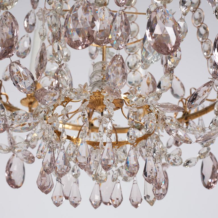 A Swedish late 18th century Gustavian eight-light chandelier.