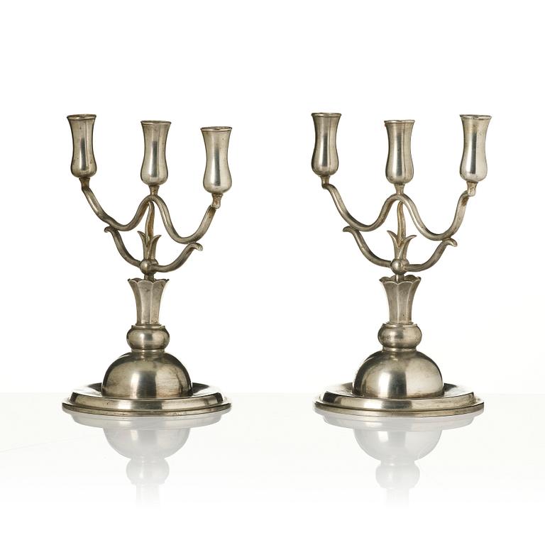 Firma Svenskt Tenn, a pair of candelabra model A 271, Stockholm, 1927.
