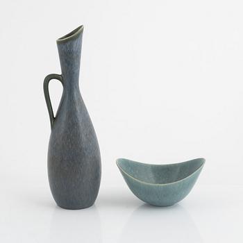 Carl-Harry Stålhane, vase and Gunnar Nylund, bowl, stoneware, Rörstrand.