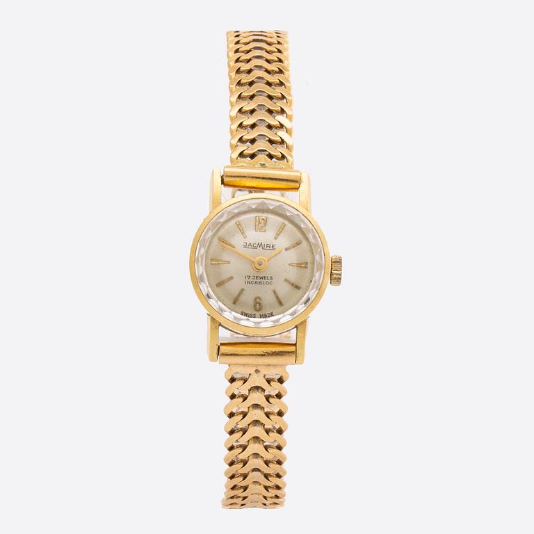 LADIES WRISTWATCH, JACMIRE, 17 jewels incabloc, 18K gold, 15 mm, manual, total weight 20,2 g.