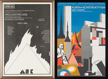 Leonhard Lapin, two exhibition posters, offset, 1980's.