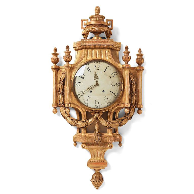 A Gustavian late 18th century wall clock.