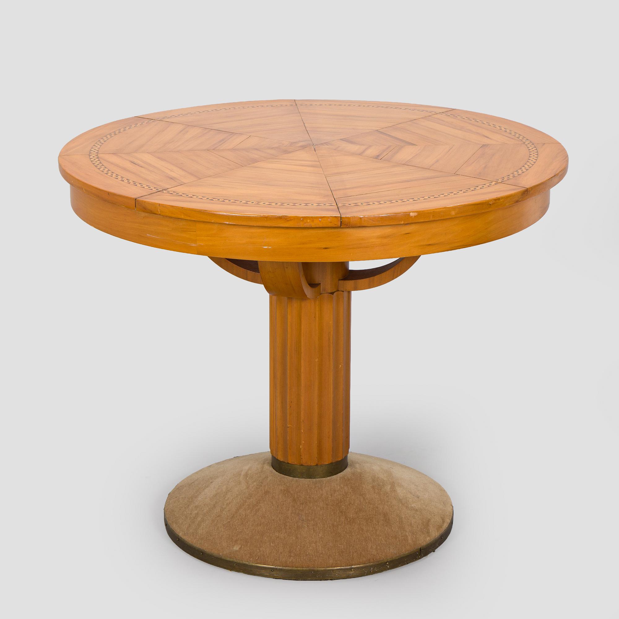 Adolf Koskinen, table and 4 chairs, for Elias Hollo Puunjalostustehdas, 1910s/1920s.