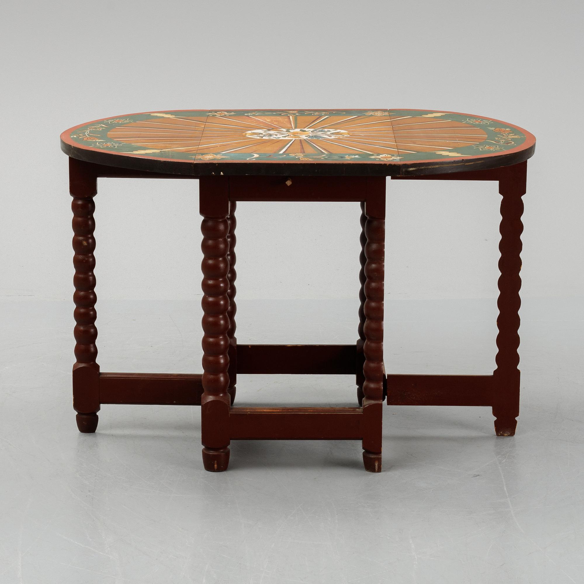 A painted Baroque style gate-leg table, early 20th Century.