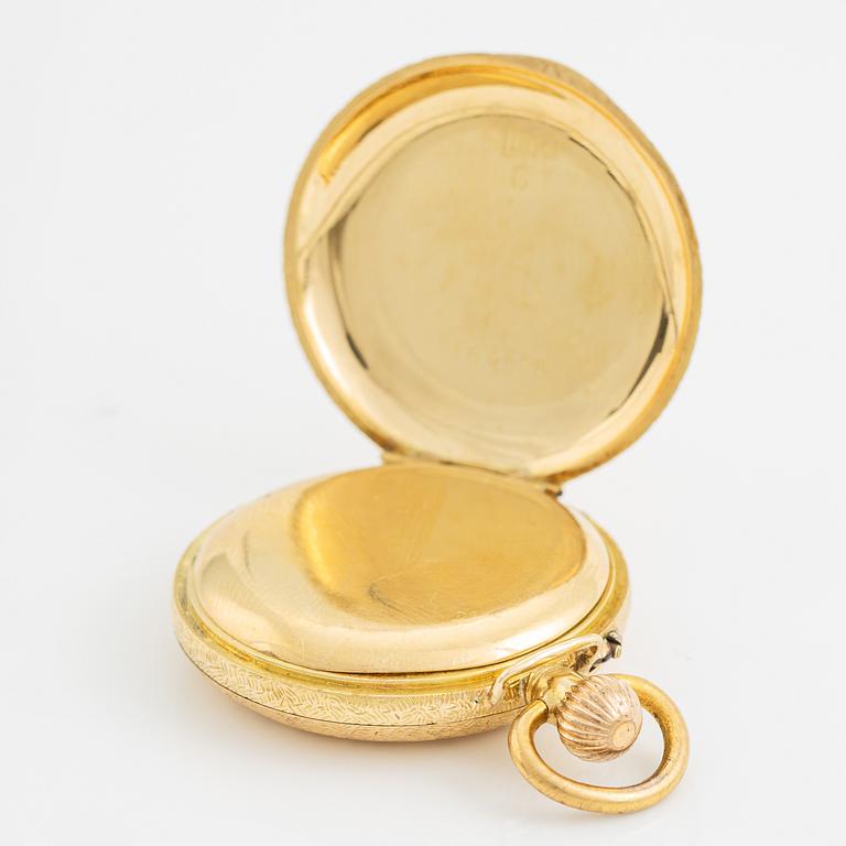 Pocket watch, 18K gold, 32 mm.