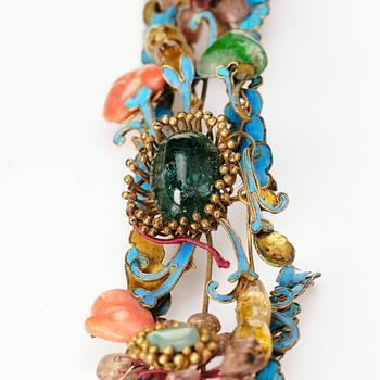 A set of four Chinese hair ornaments/hairpins, Qing dynasty, 19th Century.