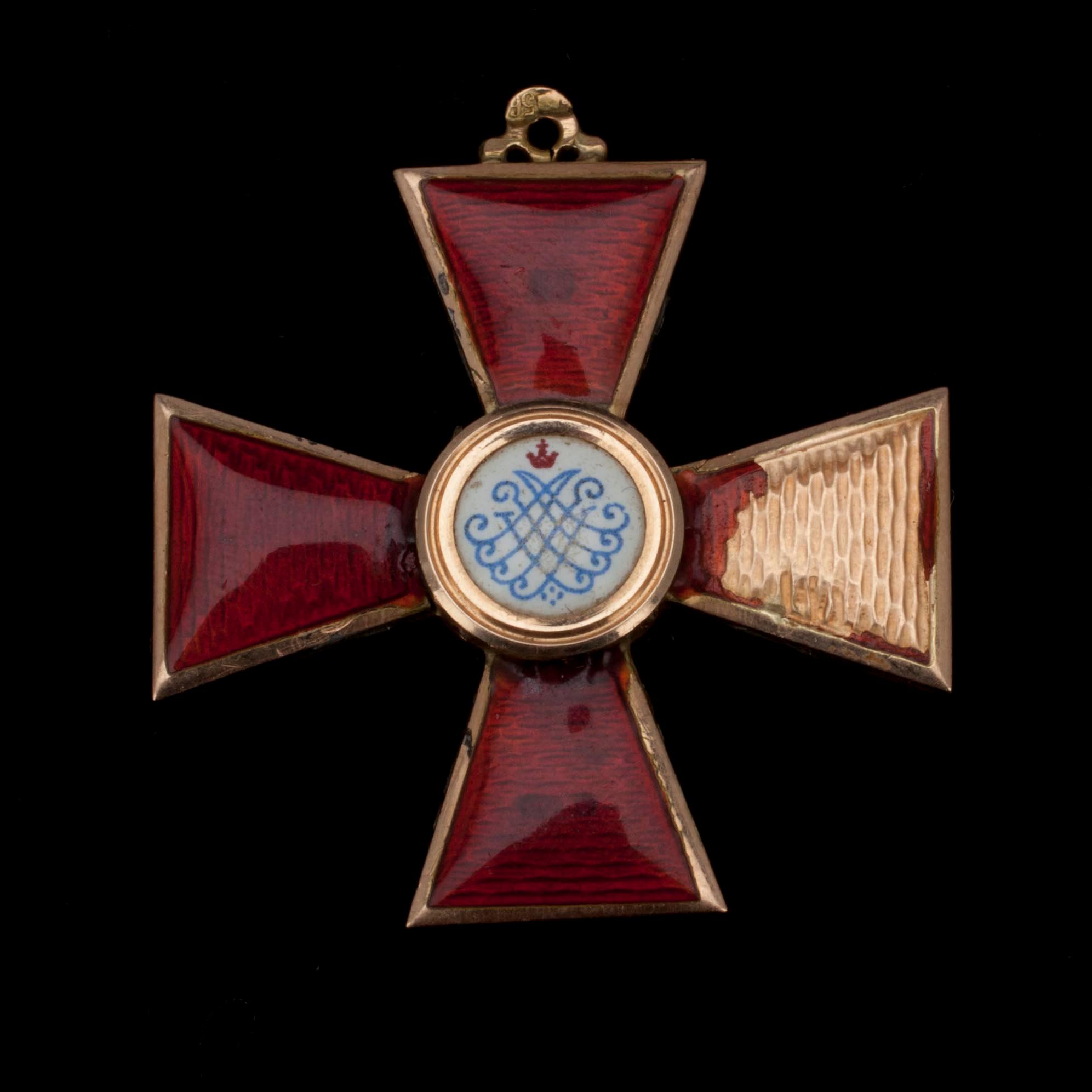MEDALJ, St. Anna, 14K guld, Ryssland.