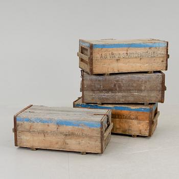 TRÄLÅDOR, 4 st, Vin & spritcentralen, 1900-talets mitt.