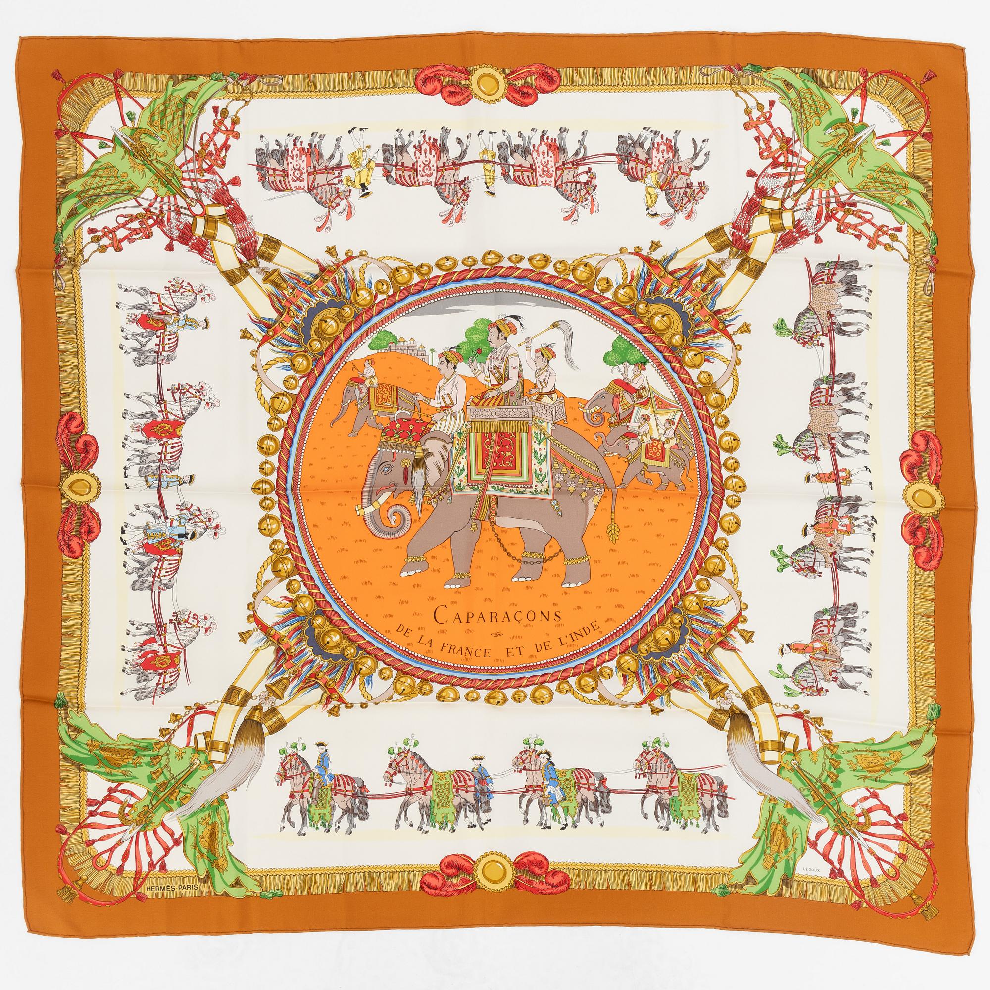 Hermès, scarf, "Caparaçons de la France et de l'Inde".