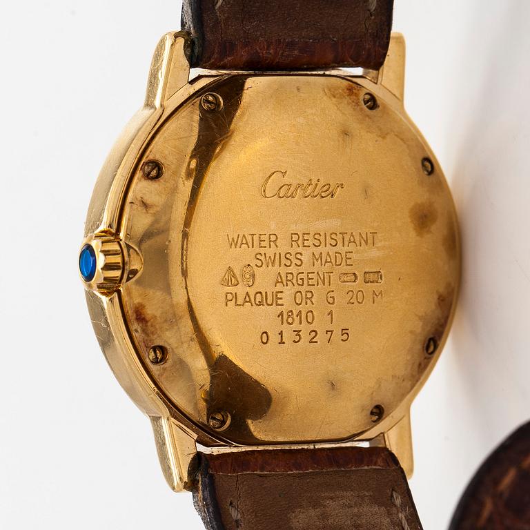 Cartier, Must de Cartier Ronde, 33 mm, gilded silver, quartz, sapphire crystal, 2000.