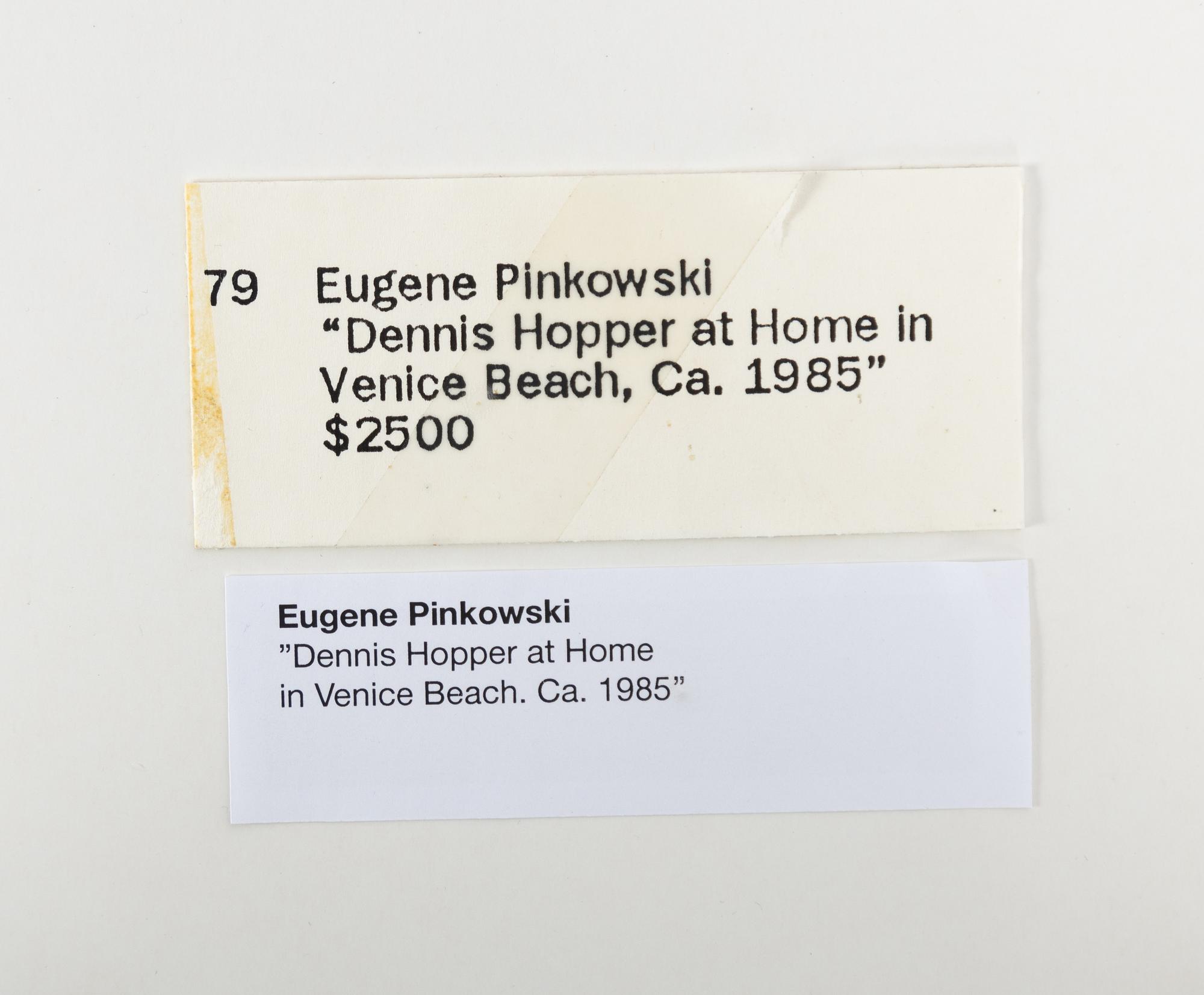 Eugene Pinkowski, "Dennis Hopper at Home in Venice Beach" ca 1985.
