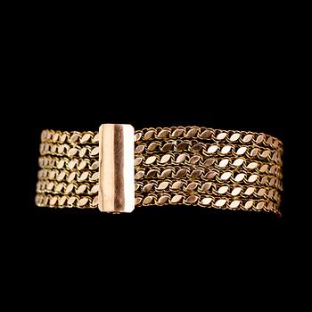 ARMBAND, 18 och 14 k guld. Vikt ca 32 g.