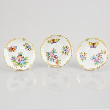 A 9-piece Herend porcelain tea service, 'Queen Victoria', Hungary.