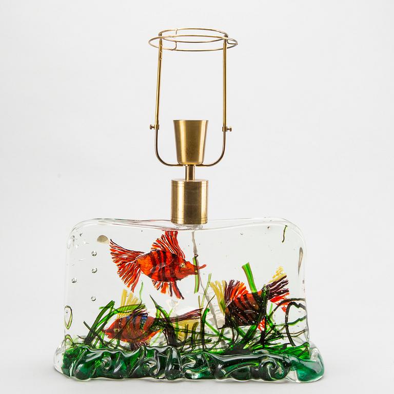 A TABLE LAMP, glass, Cenedese Murano, 1950-/1960's, Probably Riccardo Licata.