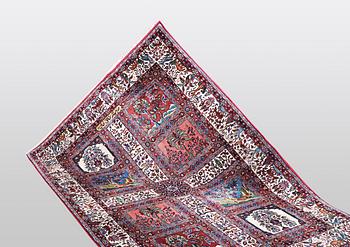 A rug, semi-antique rug Kirman, signed, circa 248 x 169 cm.