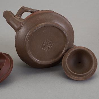 TEKANNOR, 4 st, Yixing-gods, Kina, 1900-tal.