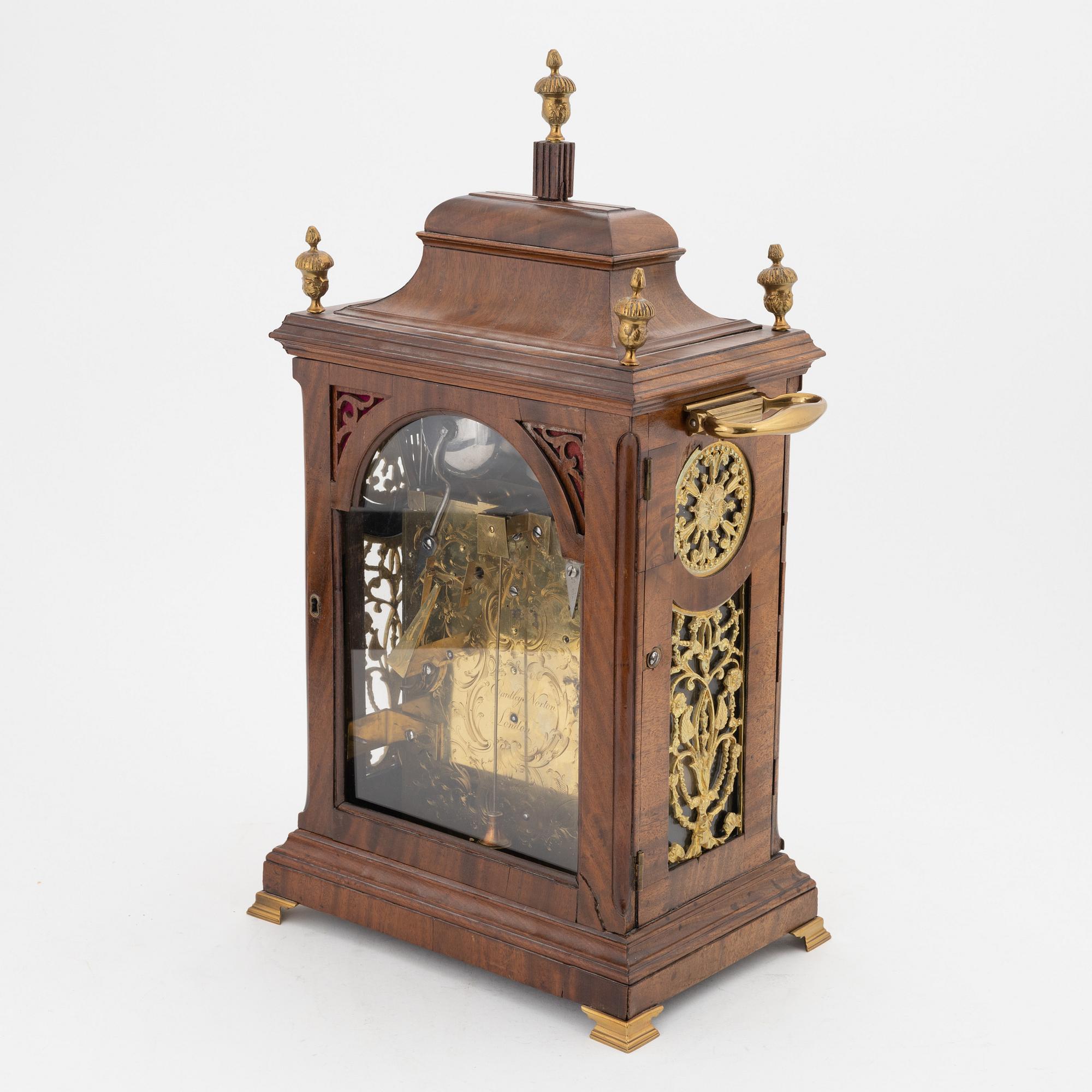 A George III 18th century musical  bracket clock by Eardley Norton.