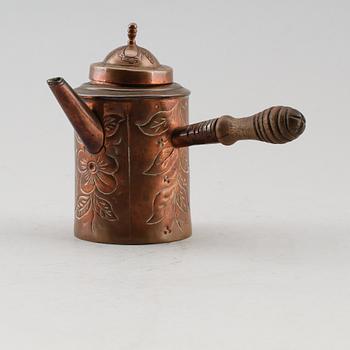 CHOKLADKANNA, koppar, 1800-tal.