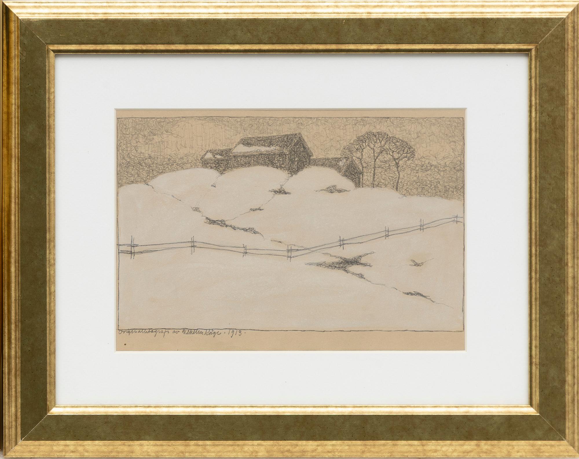 Wilhelm Kåge, Winter Landscape and Building.