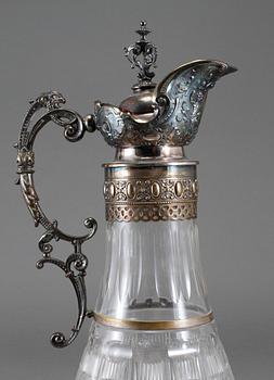 VINKANNA, glas och nysilver, sent 1800-tal.