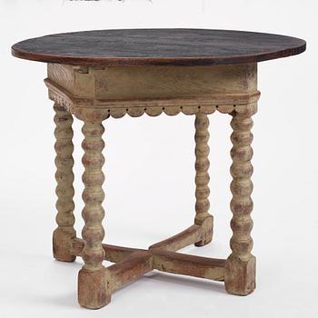 A Swedish Baroque demi lune gate-leg table, circa 1700.