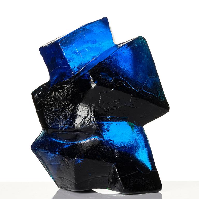 Edvin Öhrström, sculpture, cast glass, Lindshammar Glassworks, signed and dated 1965.