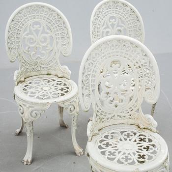 TRÄDGÅRDSMÖBEL, 4 delar, lättmetall, 1900-talets senare del.