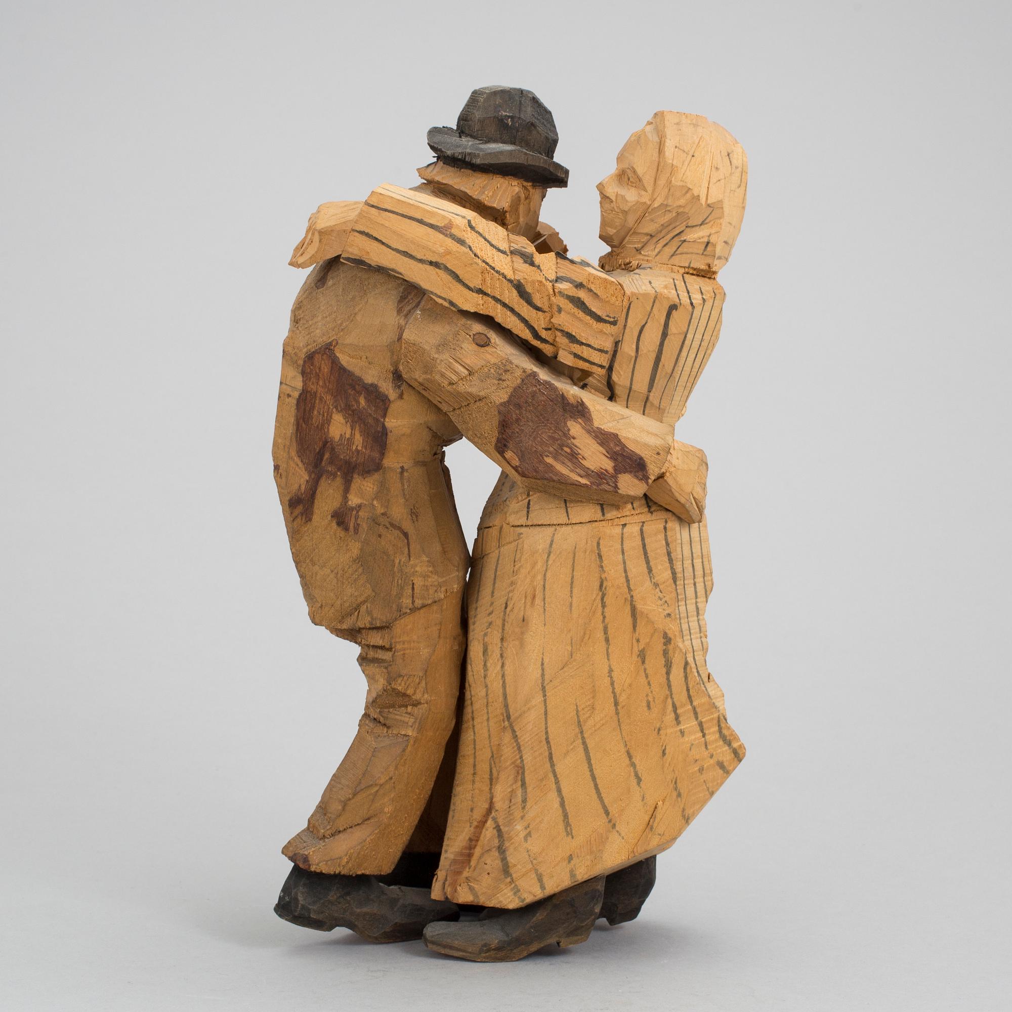 AXEL PETERSSON DÖDERHULTARN, skulptur, snidat trä, stämpelsignerad.