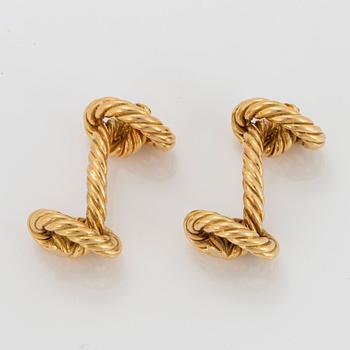 A pair of 18K gold cufflinks Hermès design Georges L'Enfant.