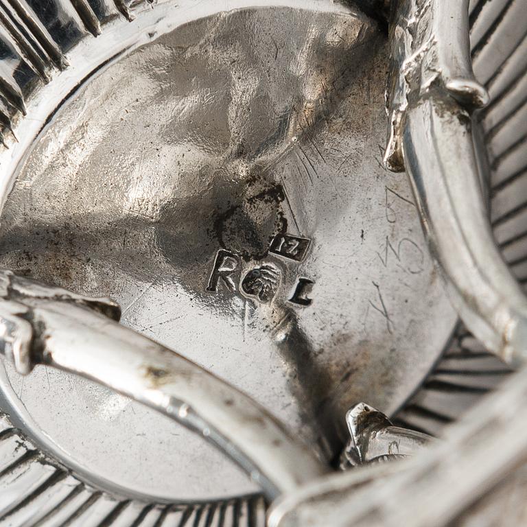 A footed Empire style sugar bowl, maker's mark of Johan Zettersten, Lovisa Finland 1826.