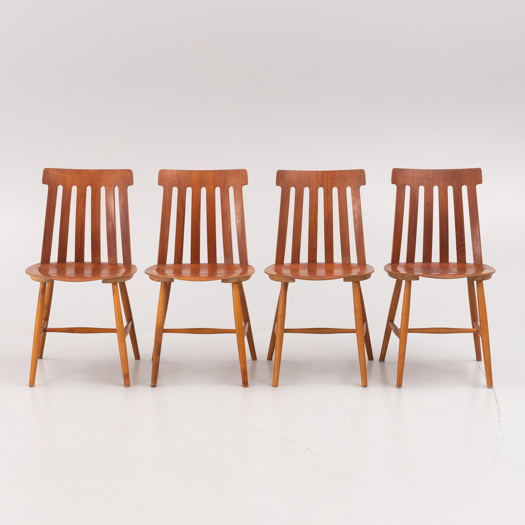 Jan Hallberg, chairs, 4 pcs, "Åsa 551", Tallåsen, 1960's.