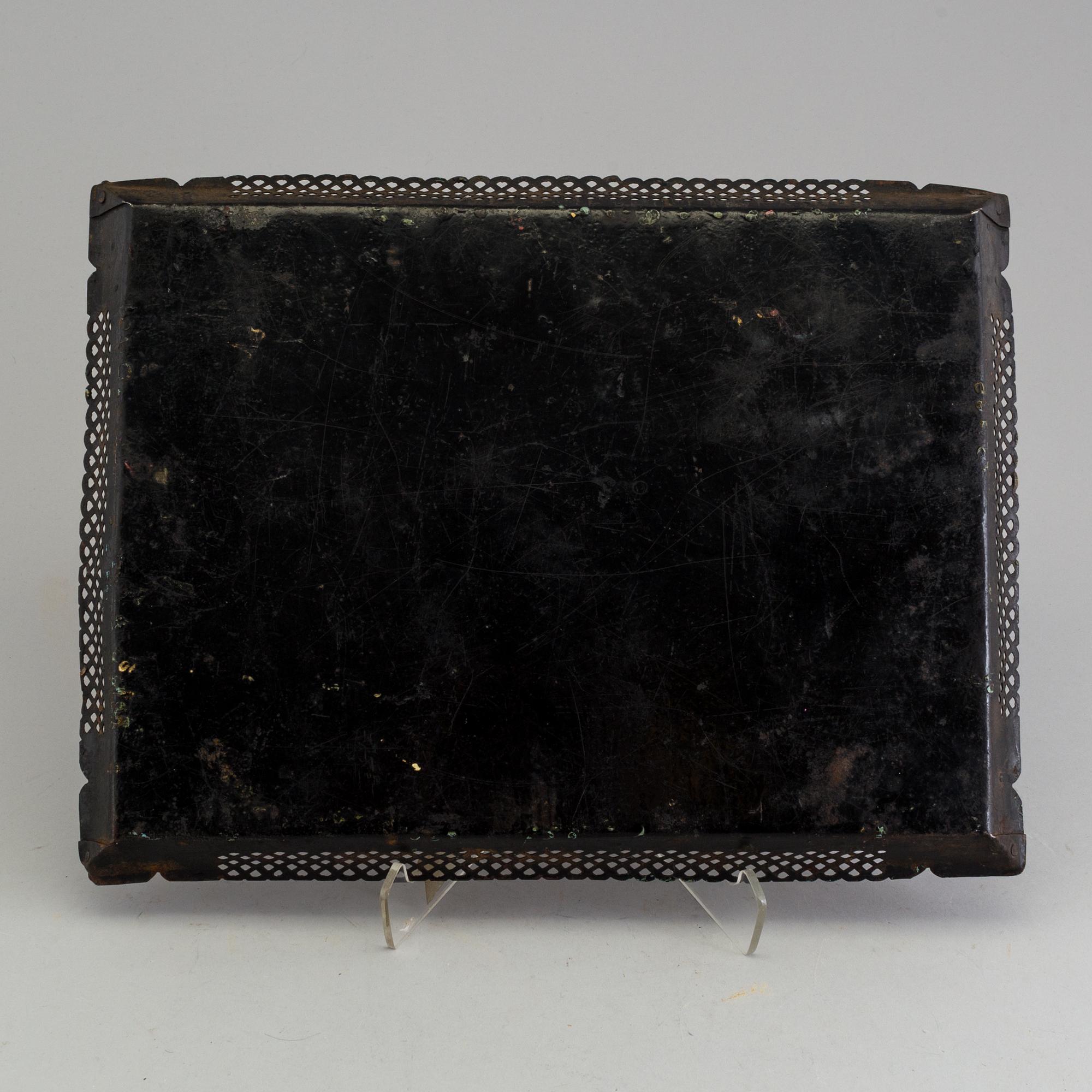 A painted metal tray late 18th century.