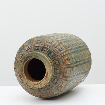 A Wilhelm Kåge 'farsta' stoneware urn, Gustavsberg Studio, Sweden 1953.