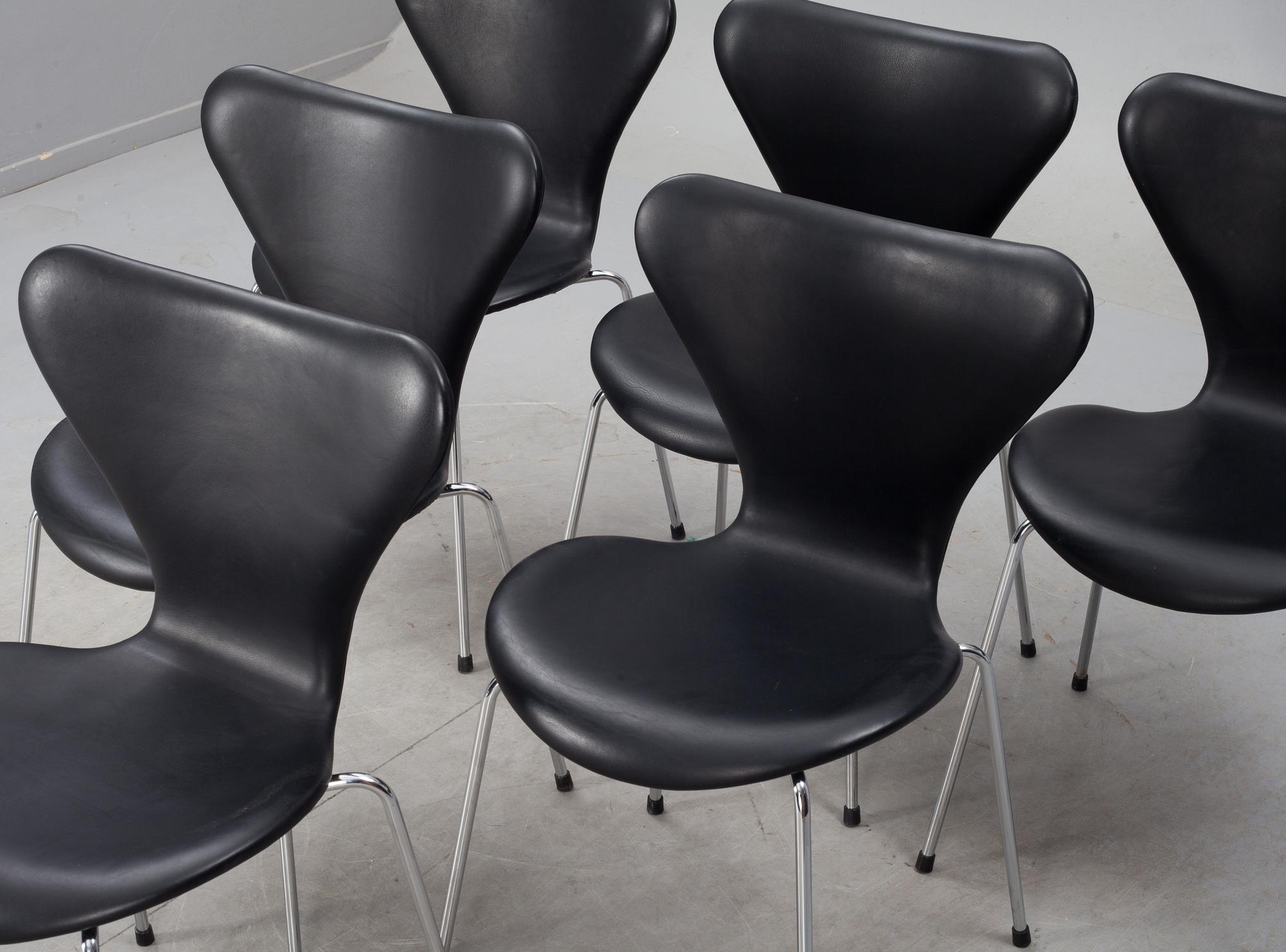 STOLAR, 6 st, "Sjuan", Arne Jacobsen, Fritz Hansen.