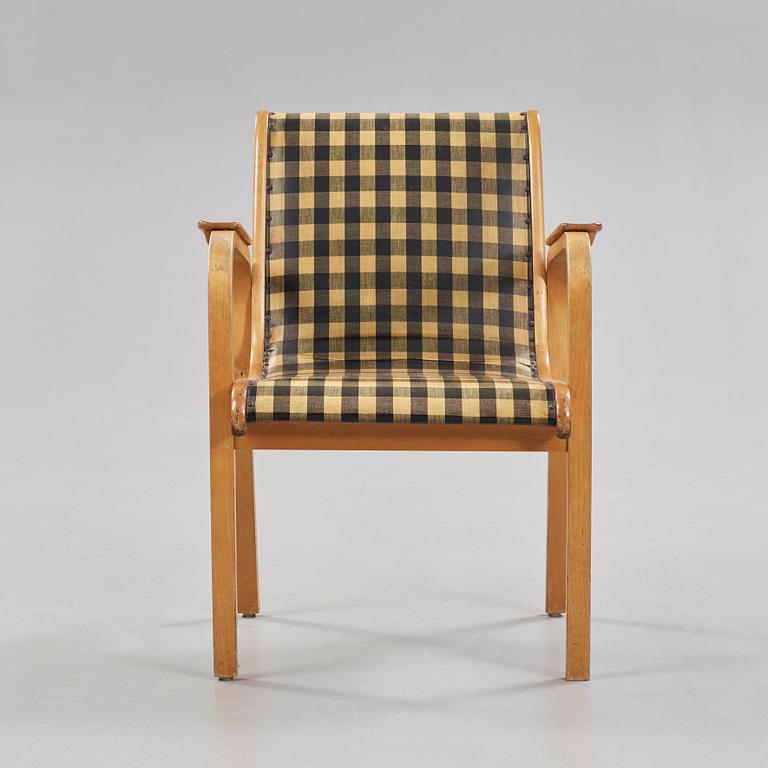 An Alvar Aalto armchair, Aalto Design Hedemora, Sweden 1940-50's.