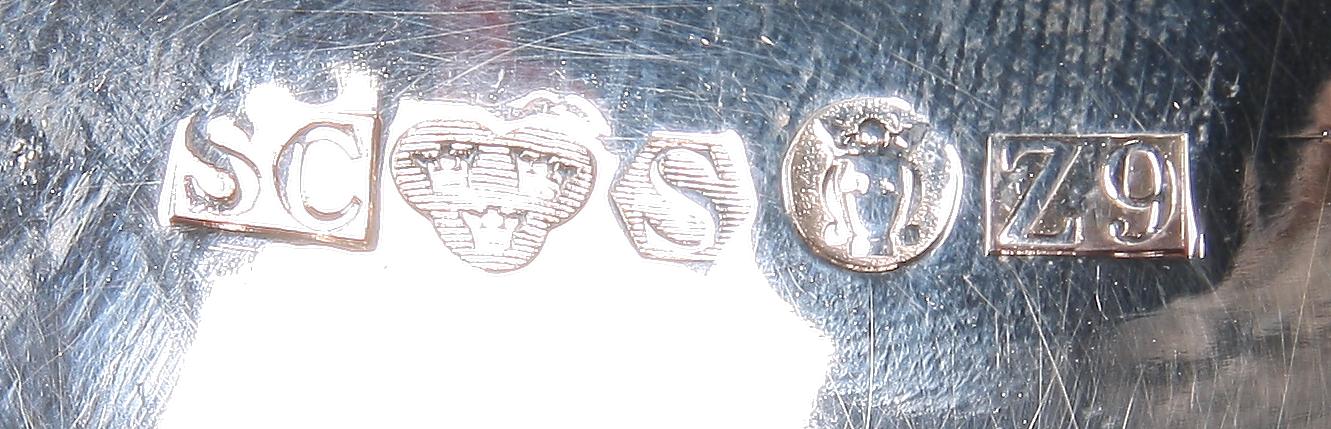 SOCKERSKRIN, silver, rokokostil, Stockholm 1974, 250 g.