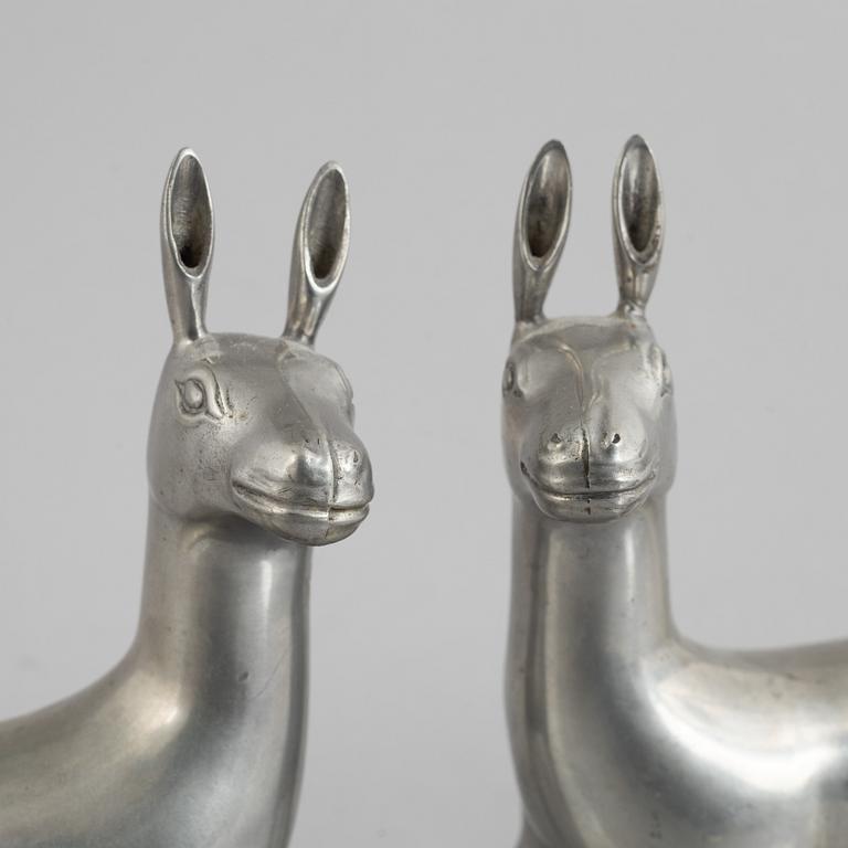 Estrid Ericson, a pair of pewter sculptures, Firma Svenskt Tenn, Sweden.