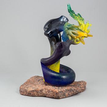 KJELL ENGMAN, a unique glass sculpture, Kosta Boda, Sweden.