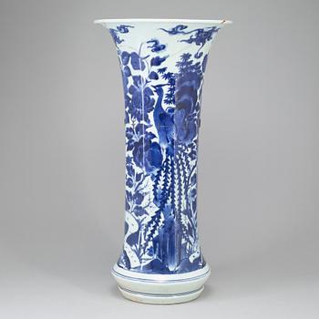 A Japanese blue and white vase, Genroku, circa 1700.