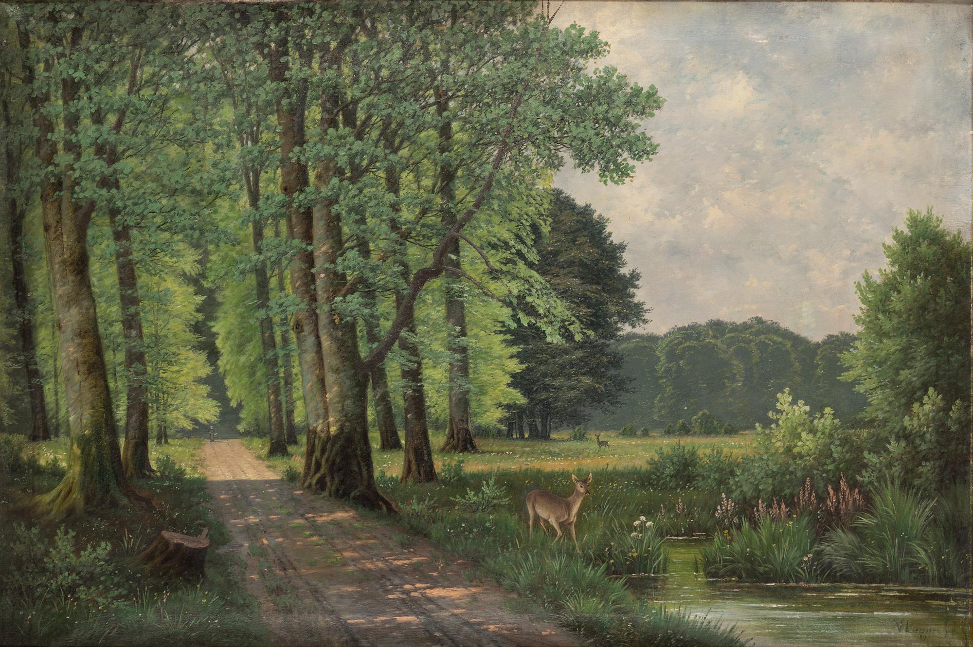 WILHELM FERDINAND LEISNER, two, oil on canvas, signed and dated 89.